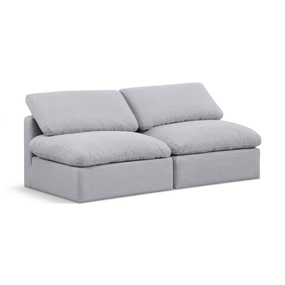 Indulge Grey Linen Textured Fabric Modular Sofa. Picture 1