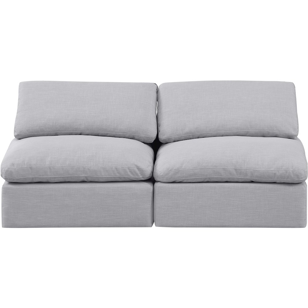 Indulge Grey Linen Textured Fabric Modular Sofa. Picture 4