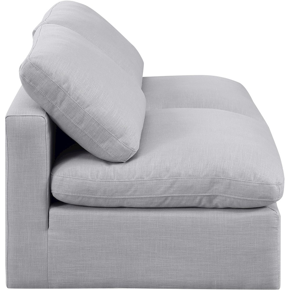 Indulge Grey Linen Textured Fabric Modular Sofa. Picture 5