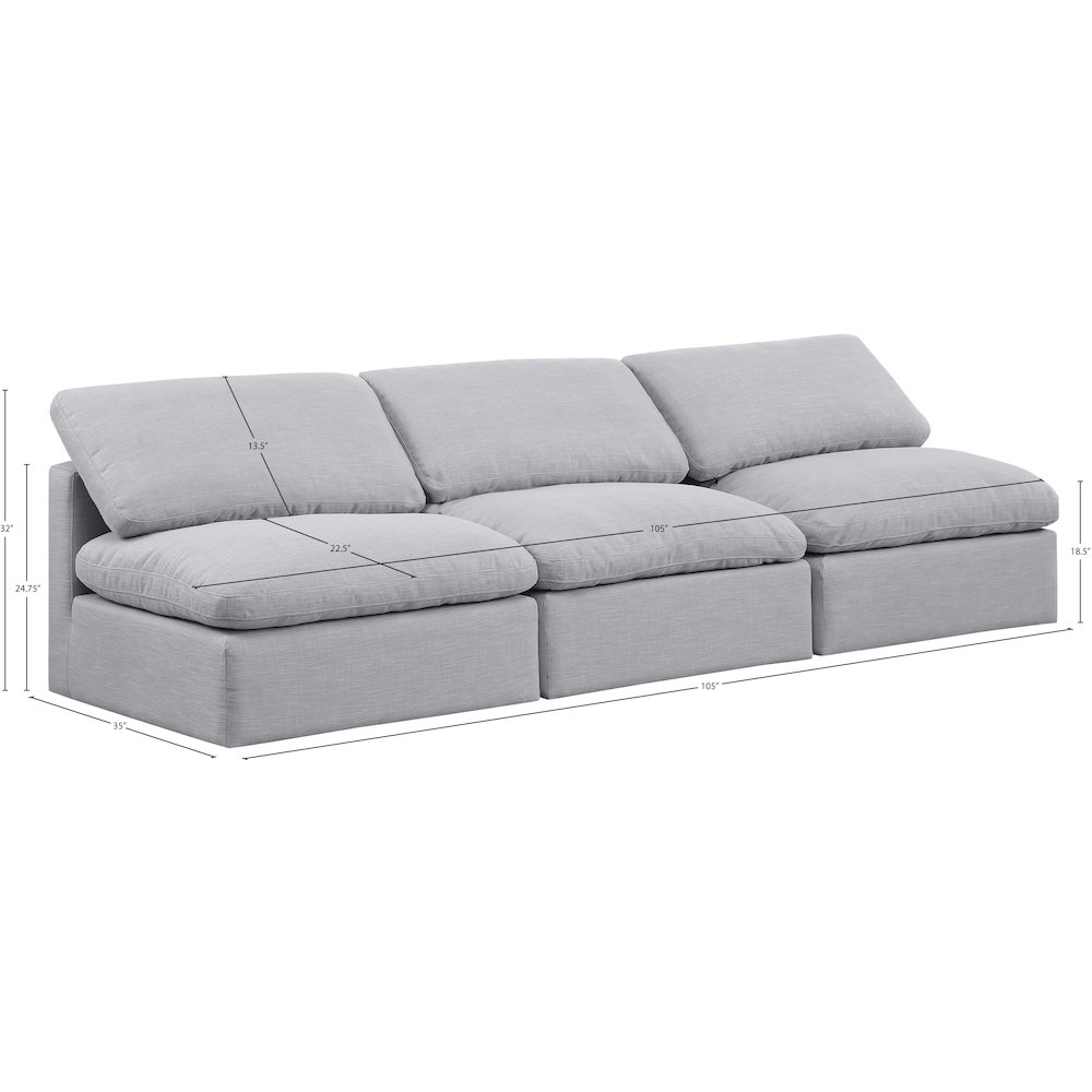 Indulge Grey Linen Textured Fabric Modular Sofa. Picture 6