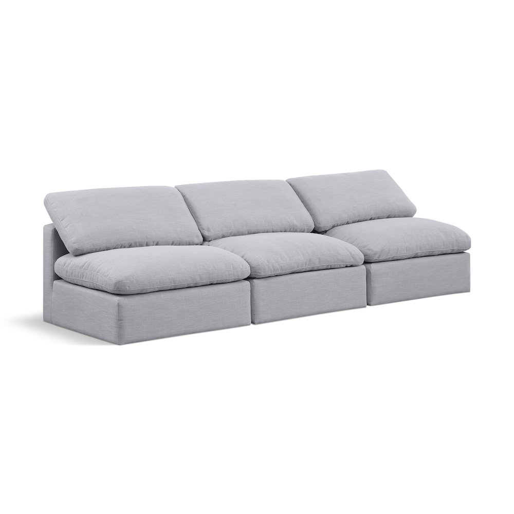 Indulge Grey Linen Textured Fabric Modular Sofa. Picture 1