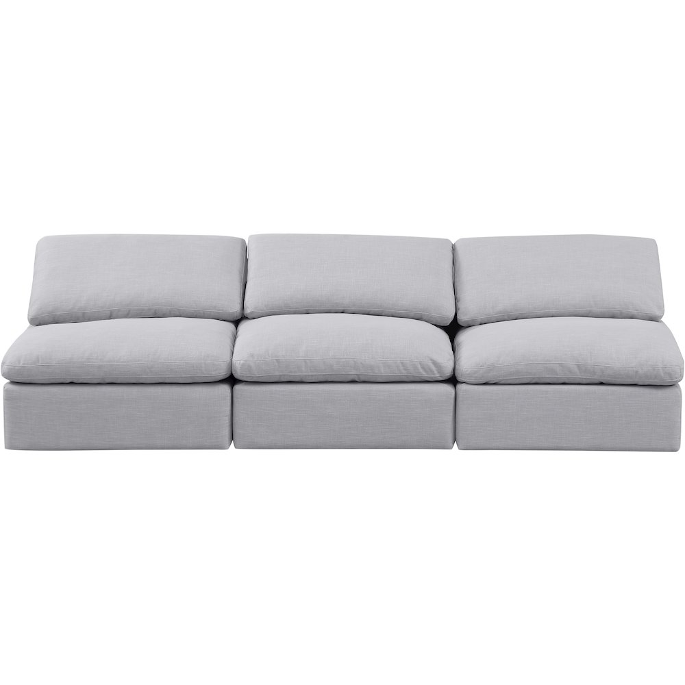 Indulge Grey Linen Textured Fabric Modular Sofa. Picture 4