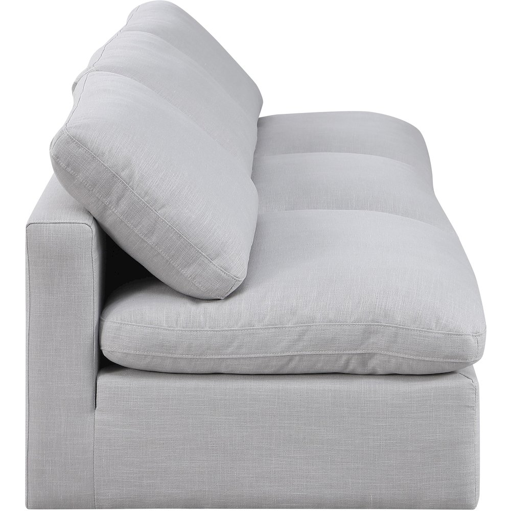 Indulge Grey Linen Textured Fabric Modular Sofa. Picture 5