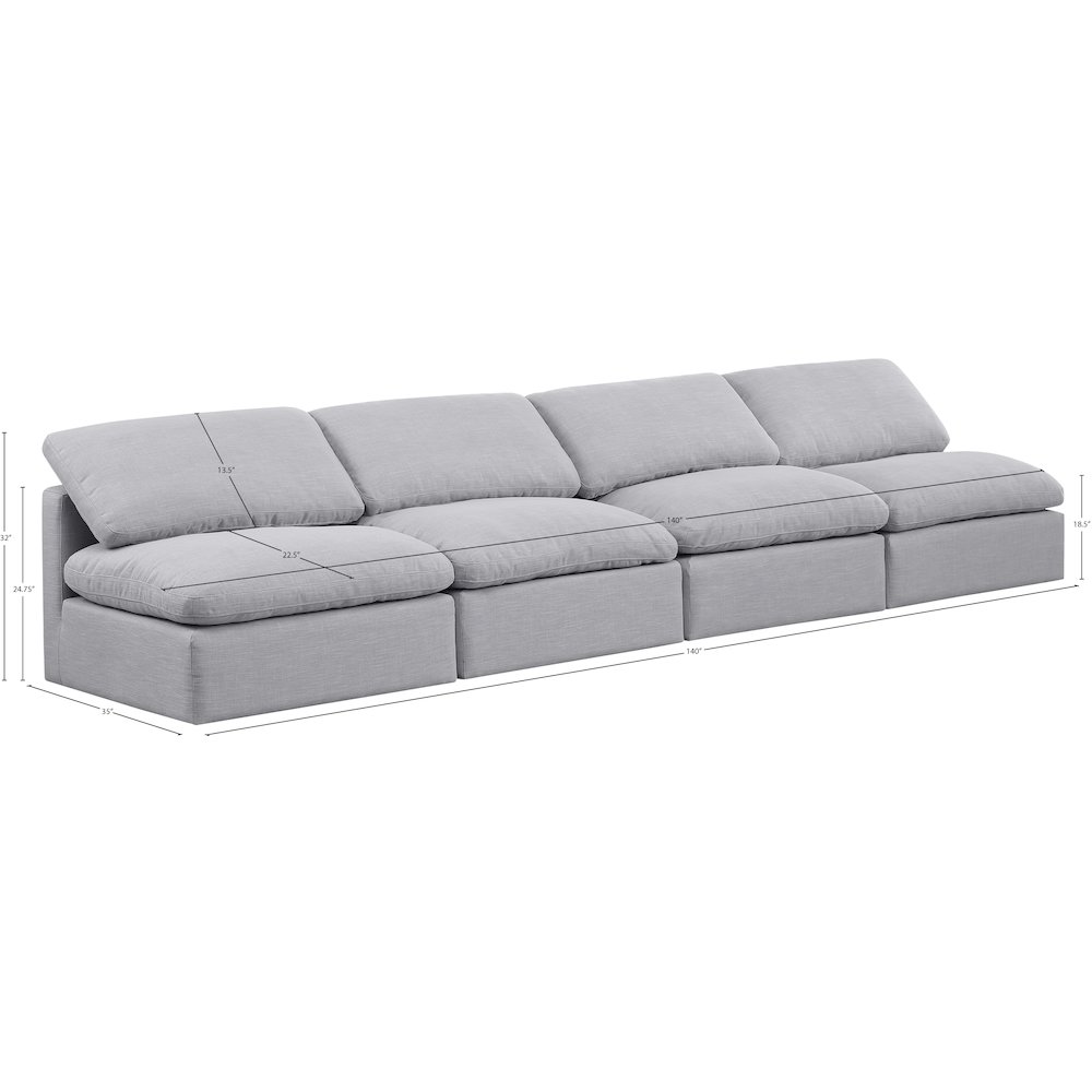 Indulge Grey Linen Textured Fabric Modular Sofa. Picture 6