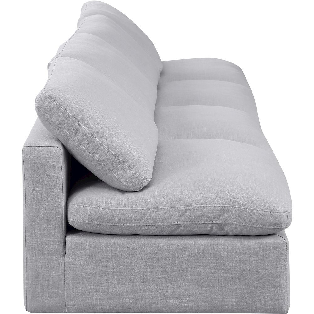 Indulge Grey Linen Textured Fabric Modular Sofa. Picture 5