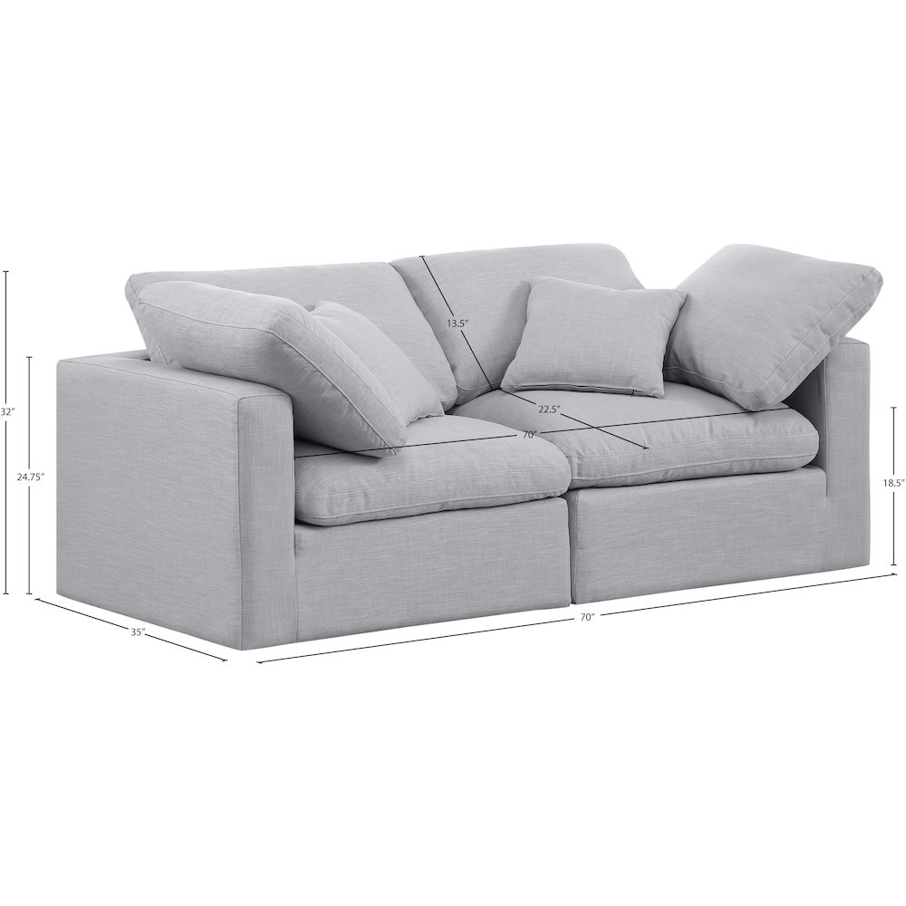 Indulge Grey Linen Textured Fabric Modular Sofa. Picture 6