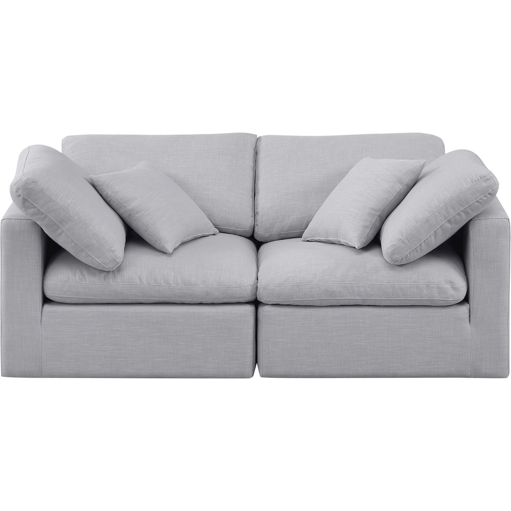 Indulge Grey Linen Textured Fabric Modular Sofa. Picture 4