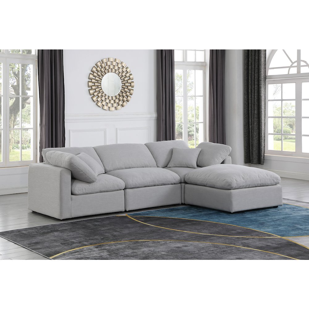 Indulge Grey Linen Textured Fabric Modular Sectional. Picture 2