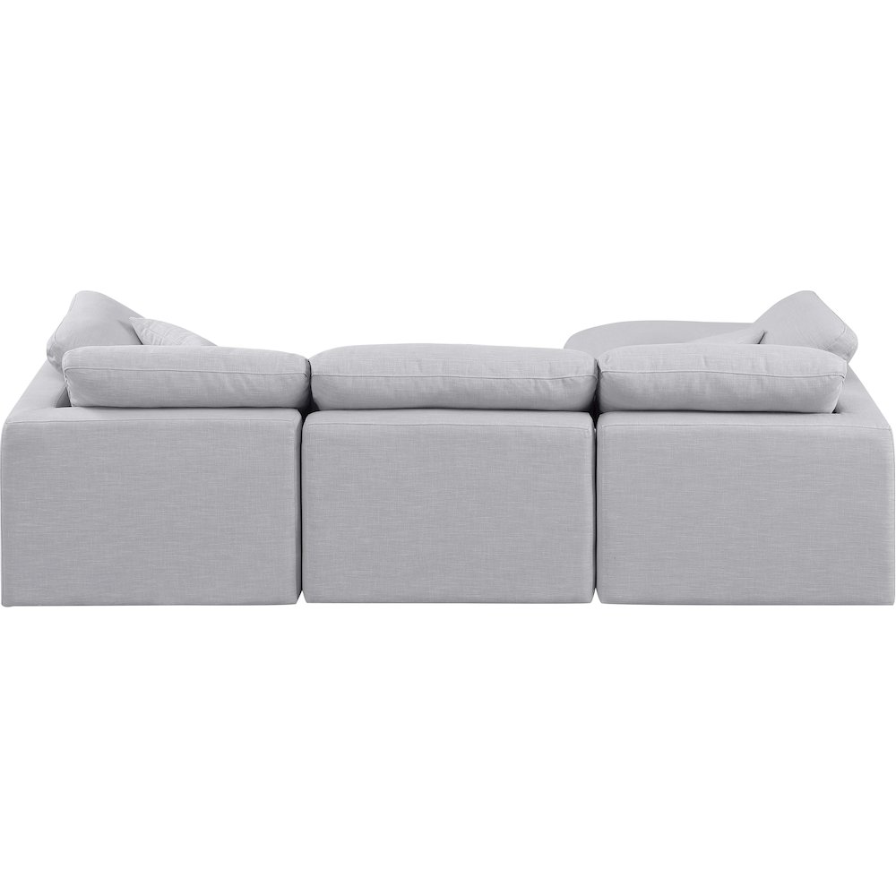 Indulge Grey Linen Textured Fabric Modular Sectional. Picture 3