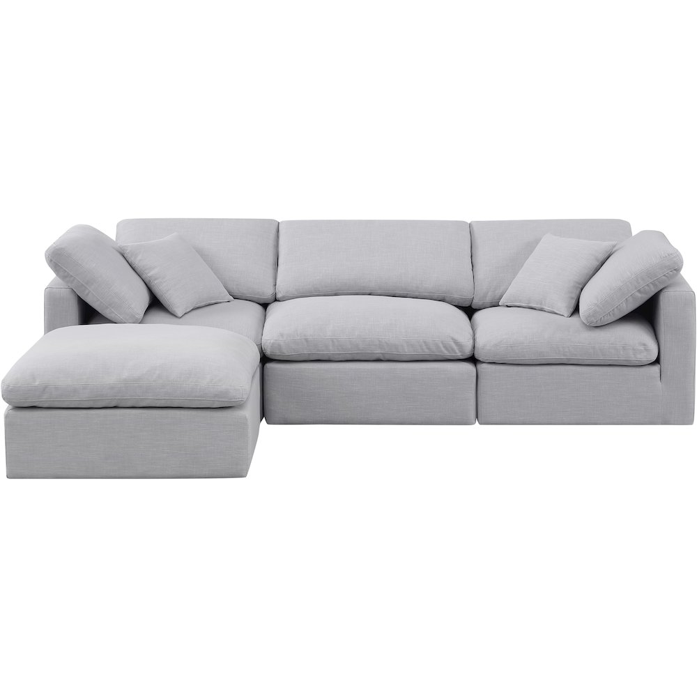 Indulge Grey Linen Textured Fabric Modular Sectional. Picture 4