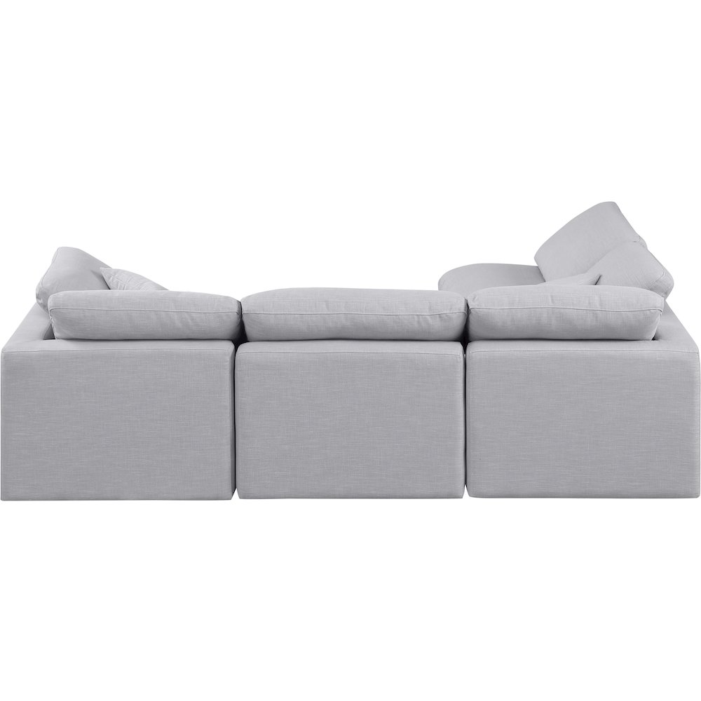 Indulge Grey Linen Textured Fabric Modular Sectional. Picture 3