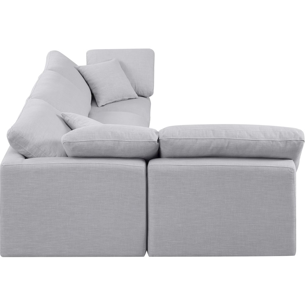 Indulge Grey Linen Textured Fabric Modular Sectional. Picture 5