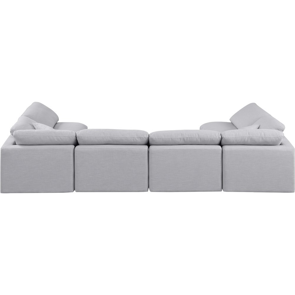 Indulge Grey Linen Textured Fabric Modular Sectional. Picture 3