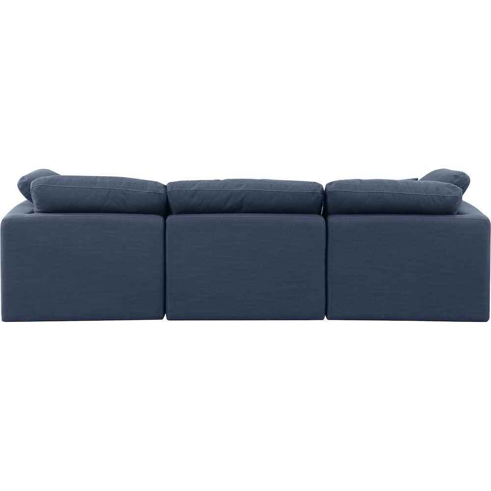 Indulge Navy Linen Textured Fabric Modular Sofa. Picture 3