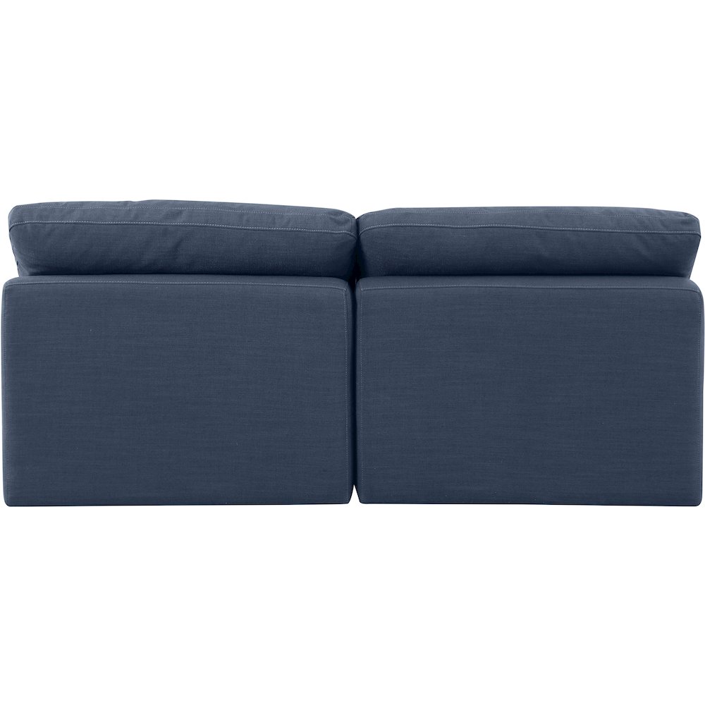 Indulge Navy Linen Textured Fabric Modular Sofa. Picture 3