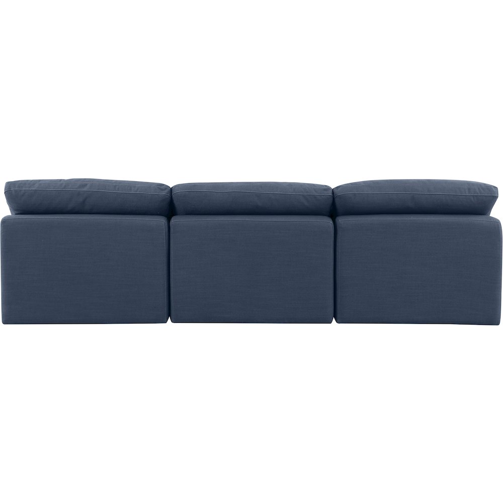 Indulge Navy Linen Textured Fabric Modular Sofa. Picture 3