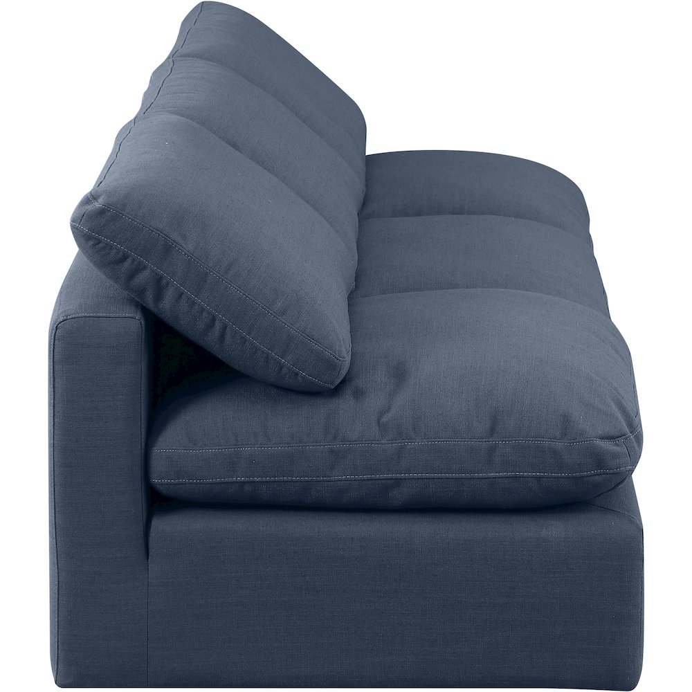Indulge Navy Linen Textured Fabric Modular Sofa. Picture 5