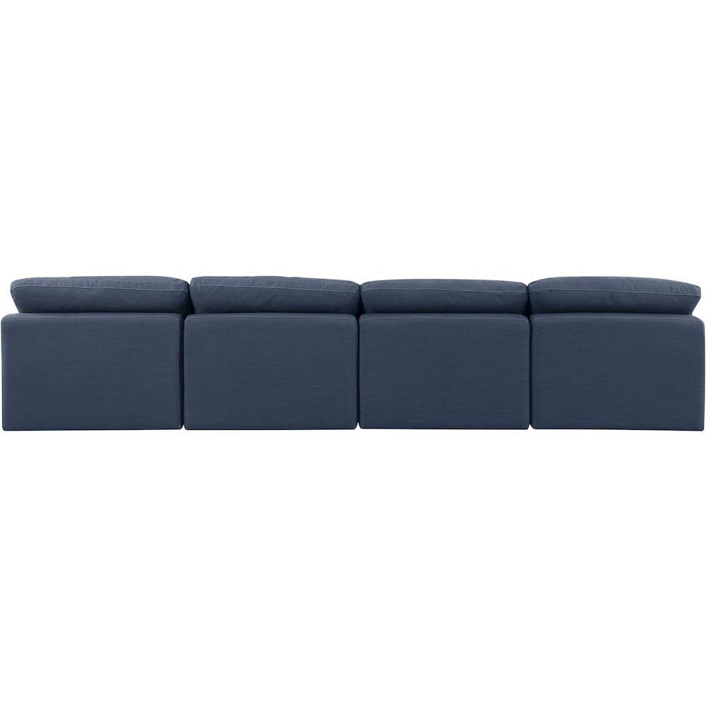 Indulge Navy Linen Textured Fabric Modular Sofa. Picture 3