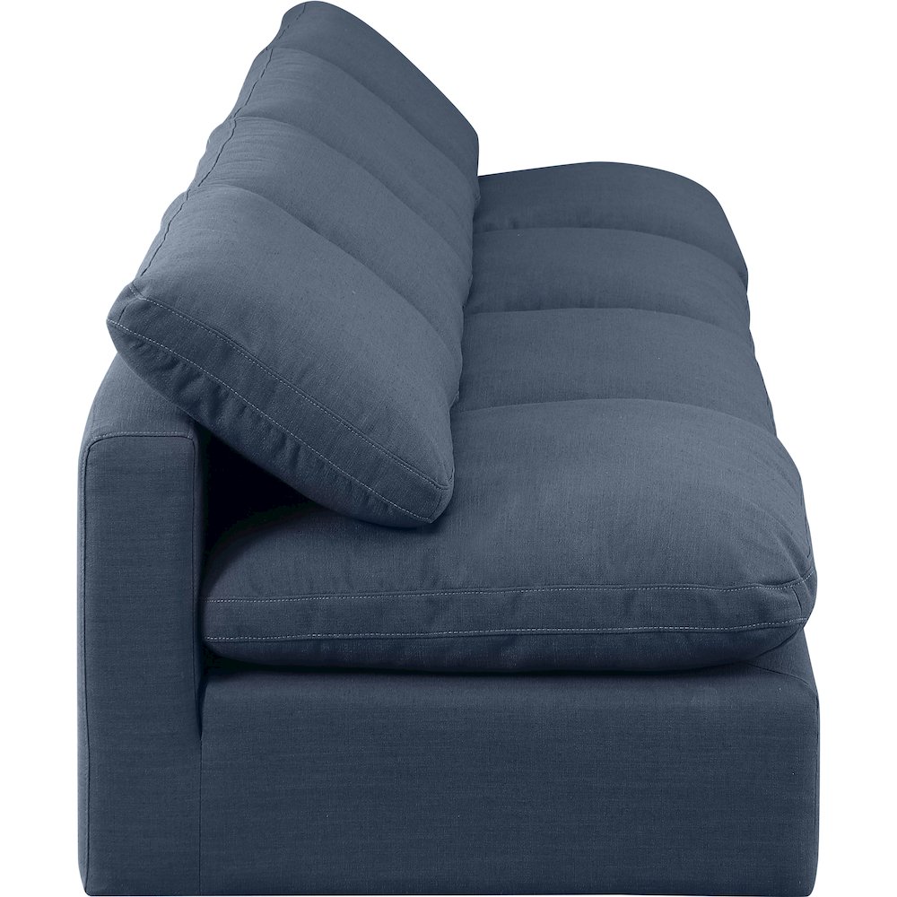 Indulge Navy Linen Textured Fabric Modular Sofa. Picture 5