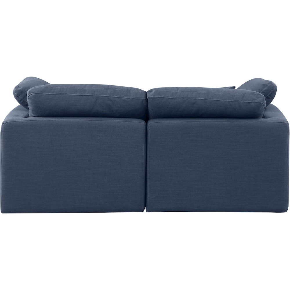 Indulge Navy Linen Textured Fabric Modular Sofa. Picture 3