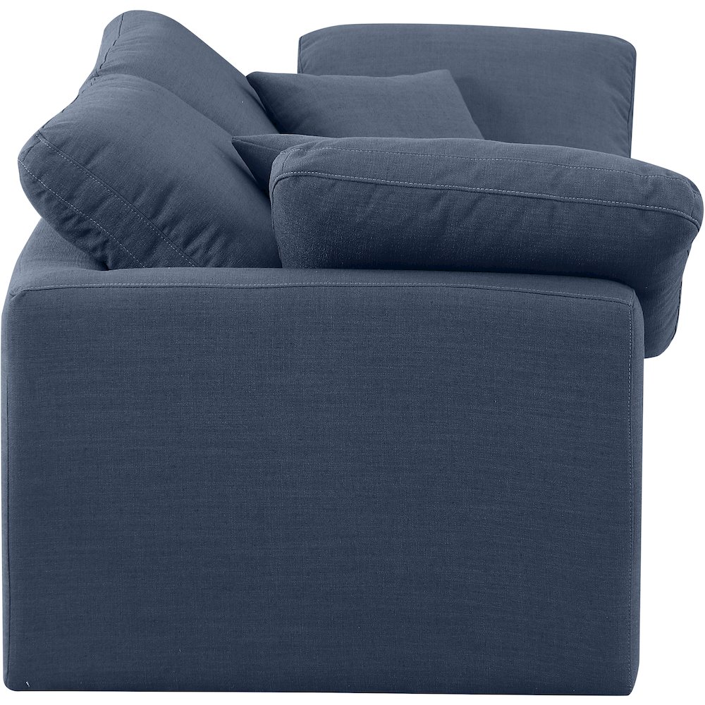 Indulge Navy Linen Textured Fabric Modular Sofa. Picture 5