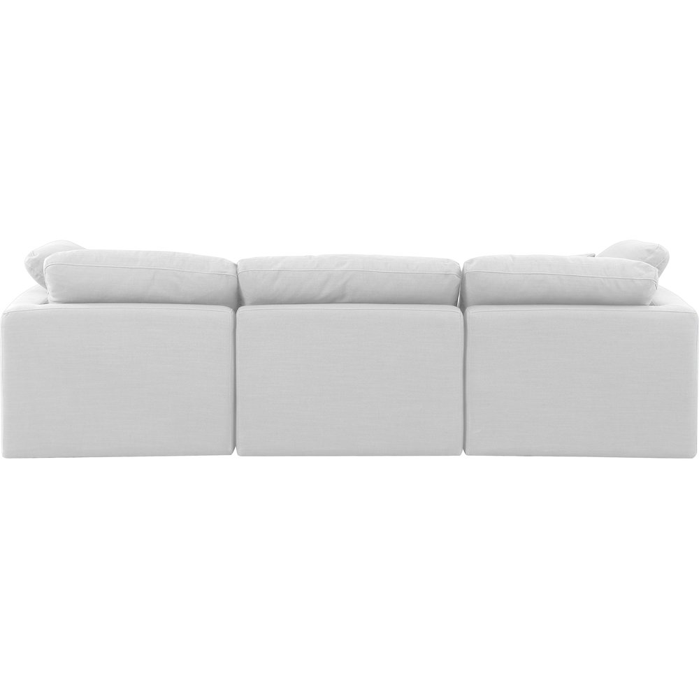 Indulge White Linen Textured Fabric Modular Sofa. Picture 3