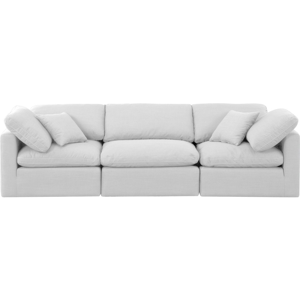 Indulge White Linen Textured Fabric Modular Sofa. Picture 4