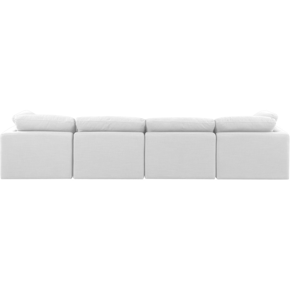 Indulge White Linen Textured Fabric Modular Sofa. Picture 3