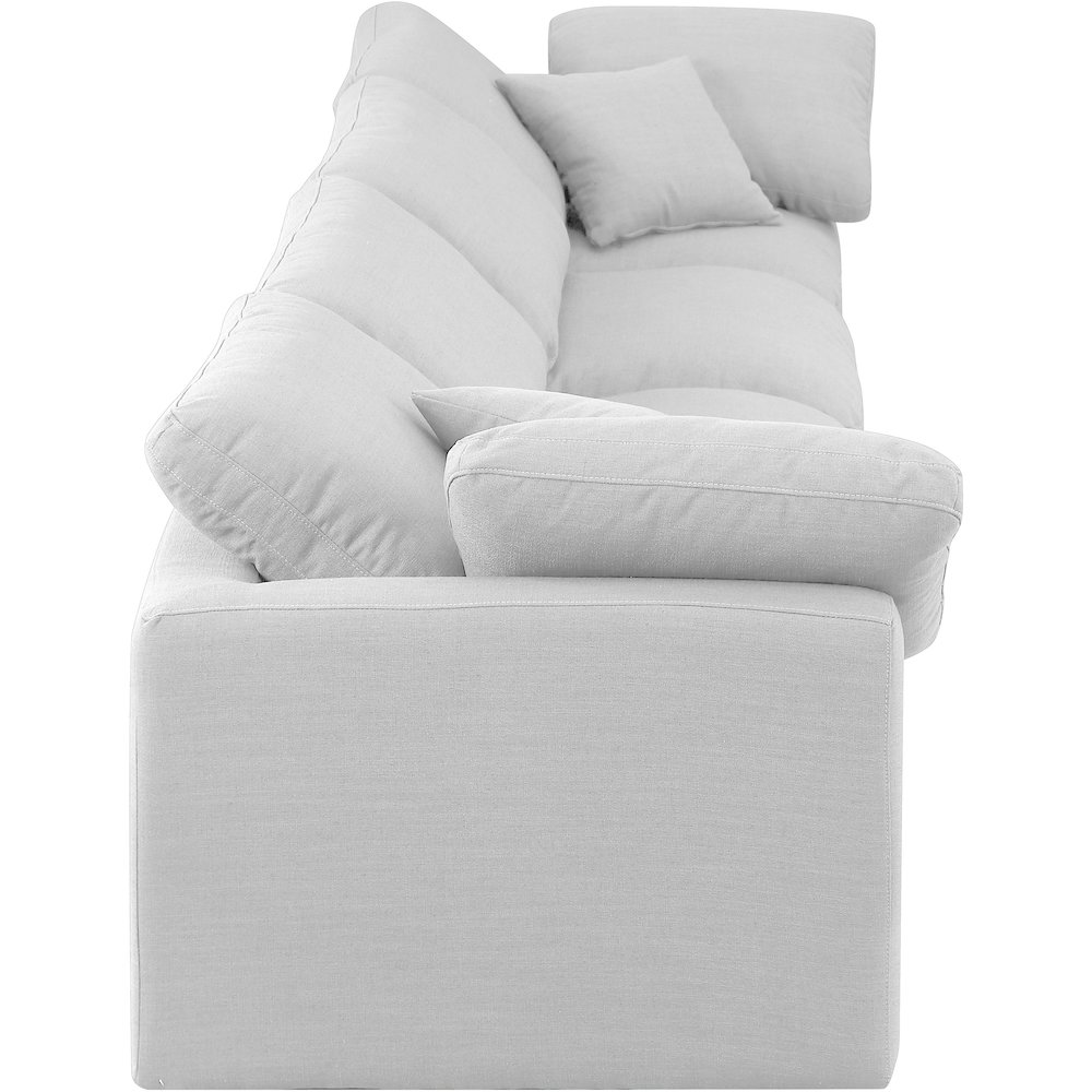 Indulge White Linen Textured Fabric Modular Sofa. Picture 5
