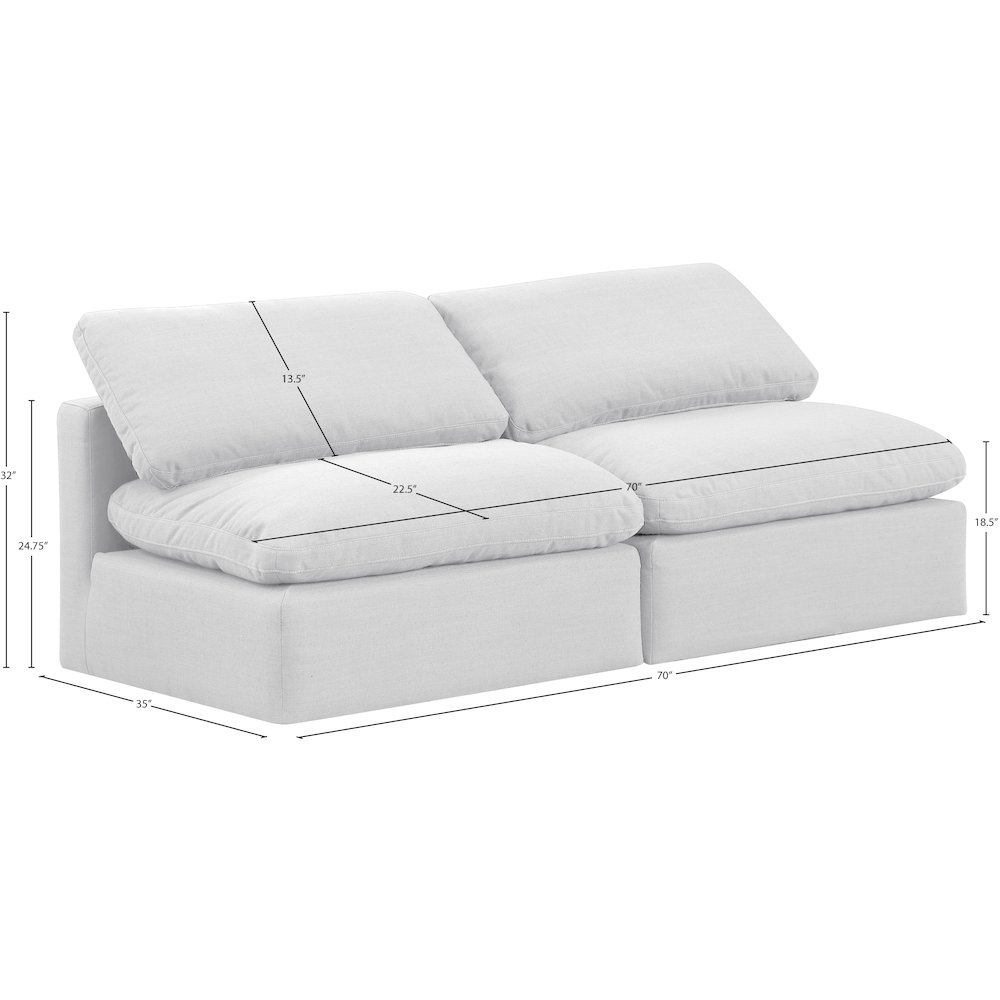 Indulge White Linen Textured Fabric Modular Sofa. Picture 7