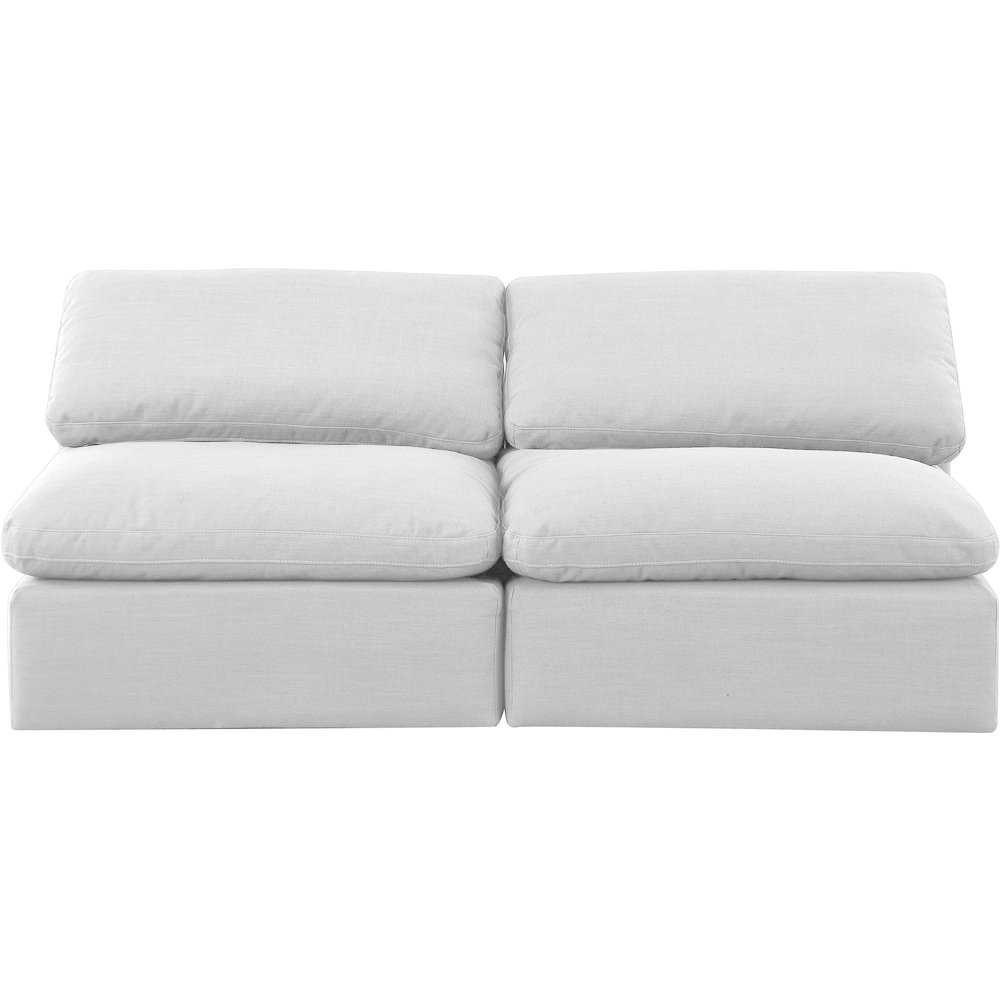 Indulge White Linen Textured Fabric Modular Sofa. Picture 4