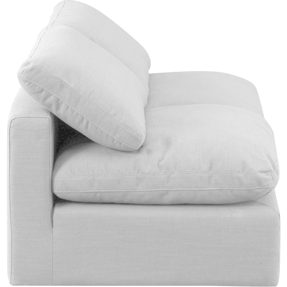 Indulge White Linen Textured Fabric Modular Sofa. Picture 5
