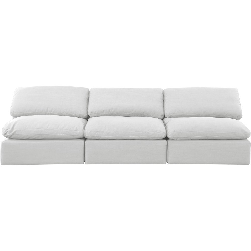 Indulge White Linen Textured Fabric Modular Sofa. Picture 4