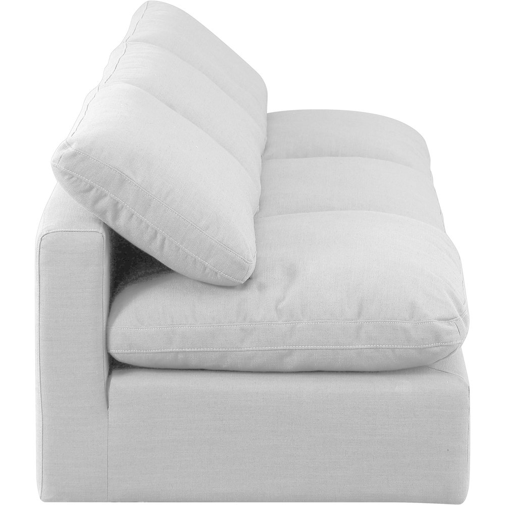 Indulge White Linen Textured Fabric Modular Sofa. Picture 5
