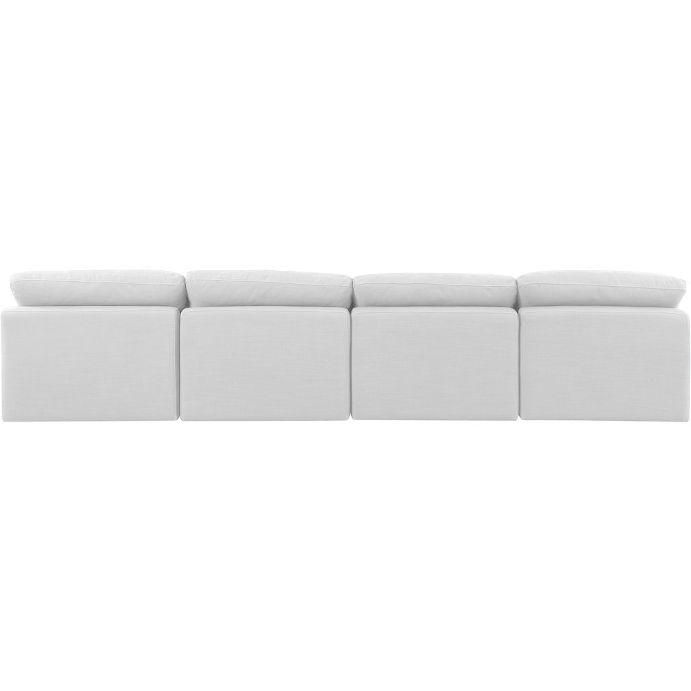 Indulge White Linen Textured Fabric Modular Sofa. Picture 3