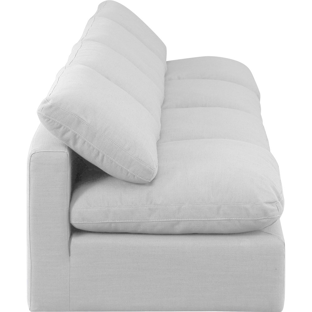 Indulge White Linen Textured Fabric Modular Sofa. Picture 5