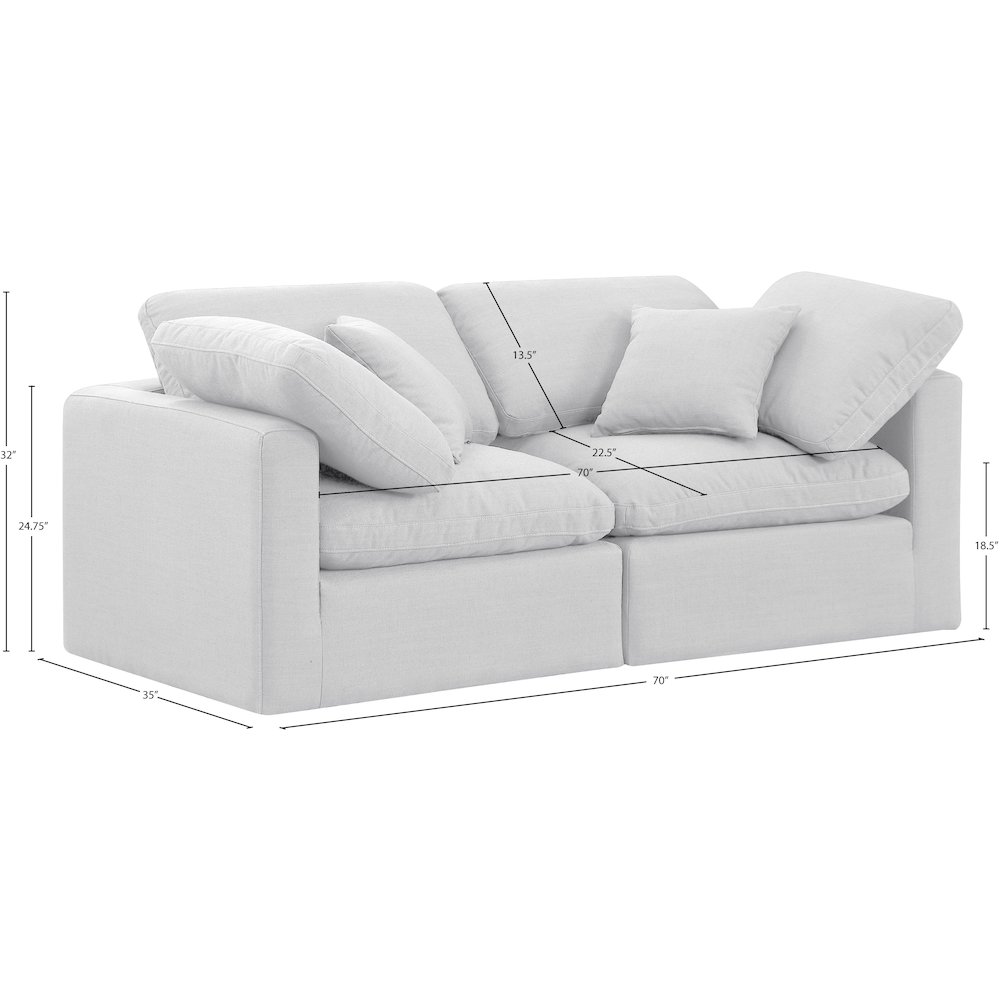Indulge White Linen Textured Fabric Modular Sofa. Picture 8