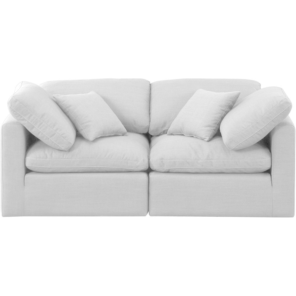 Indulge White Linen Textured Fabric Modular Sofa. Picture 4