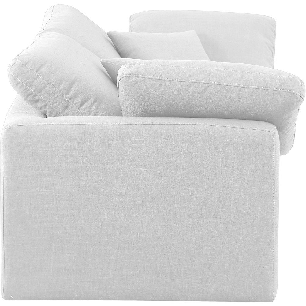 Indulge White Linen Textured Fabric Modular Sofa. Picture 5