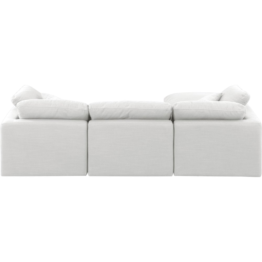 Indulge White Linen Textured Fabric Modular Sectional. Picture 3