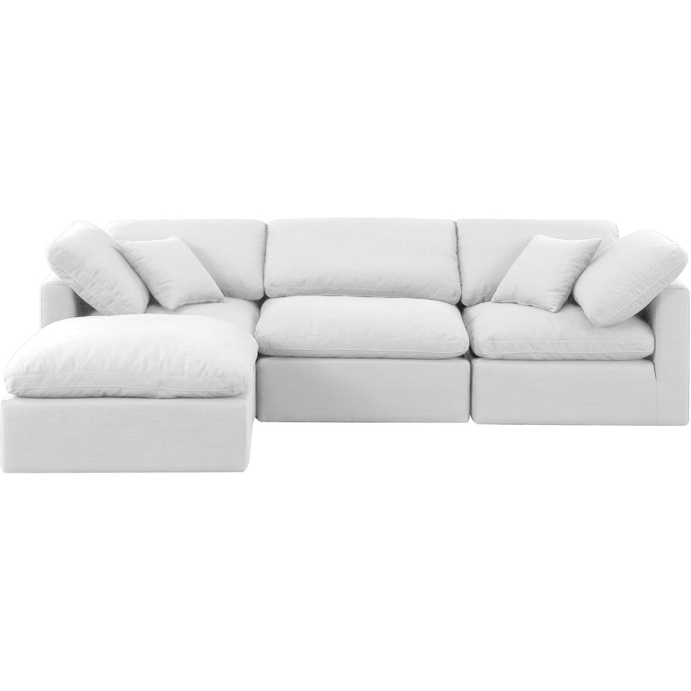 Indulge White Linen Textured Fabric Modular Sectional. Picture 4