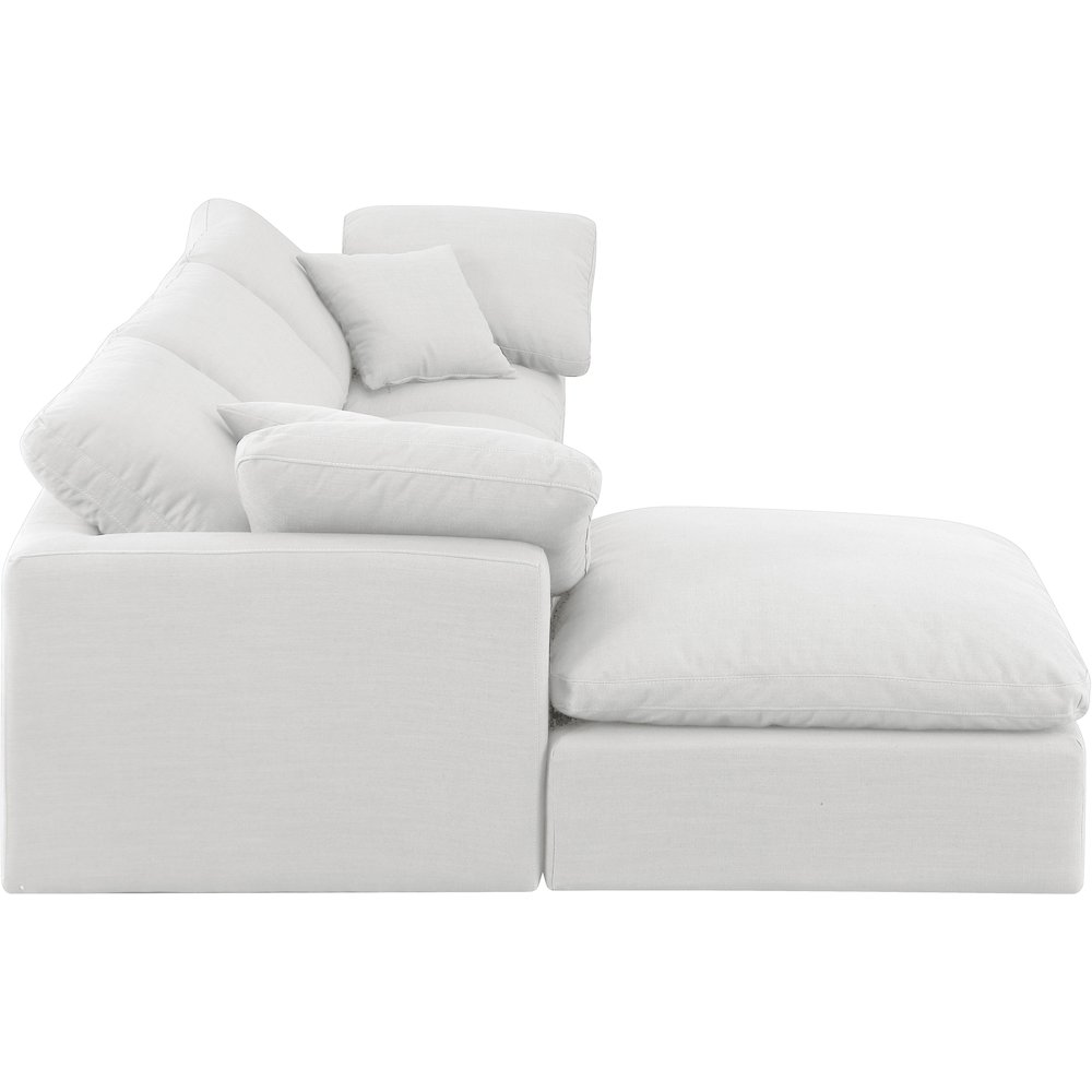 Indulge White Linen Textured Fabric Modular Sectional. Picture 5