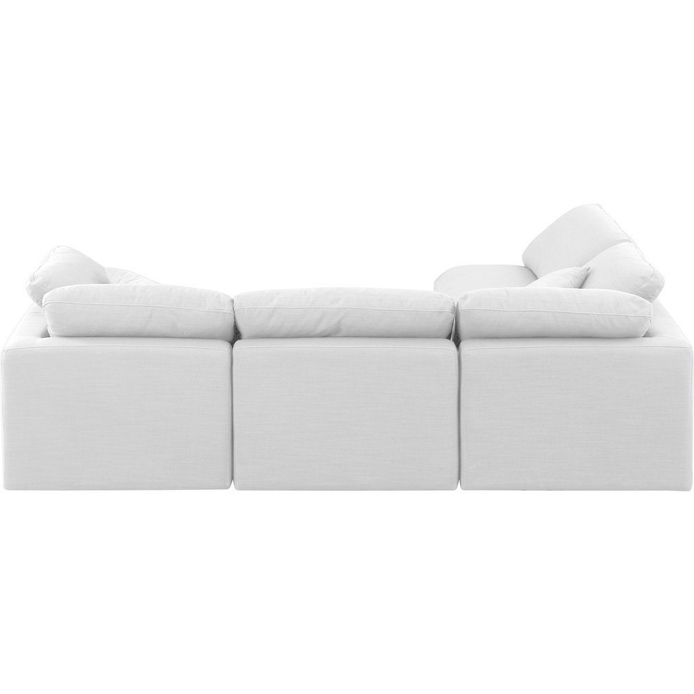 Indulge White Linen Textured Fabric Modular Sectional. Picture 3