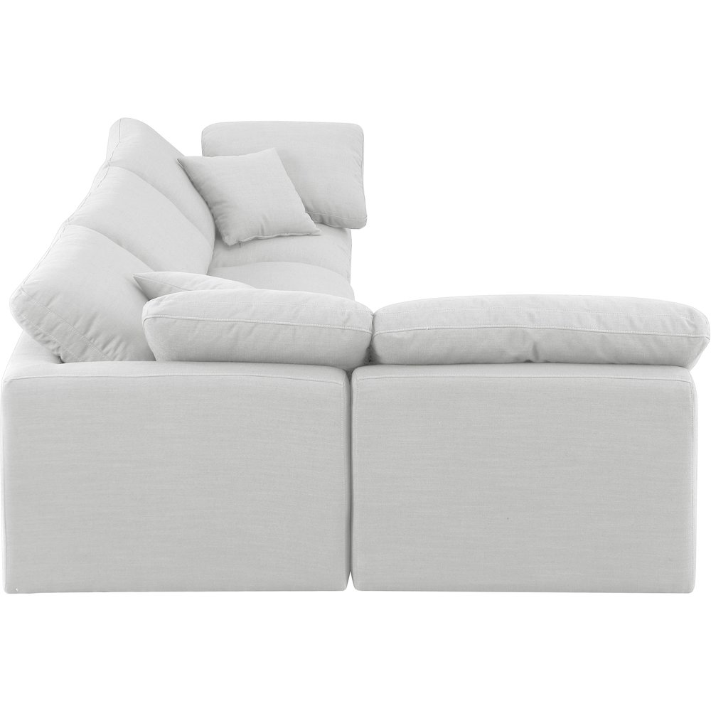 Indulge White Linen Textured Fabric Modular Sectional. Picture 5