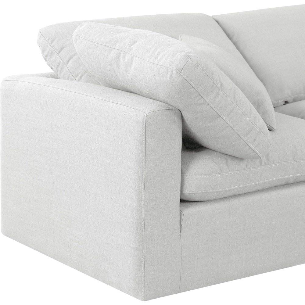 Indulge White Linen Textured Fabric Modular Sectional. Picture 6