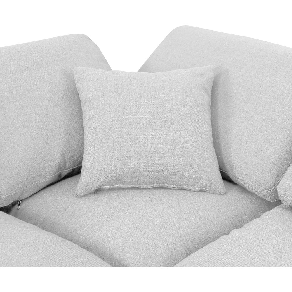 Indulge White Linen Textured Fabric Modular Sectional. Picture 7