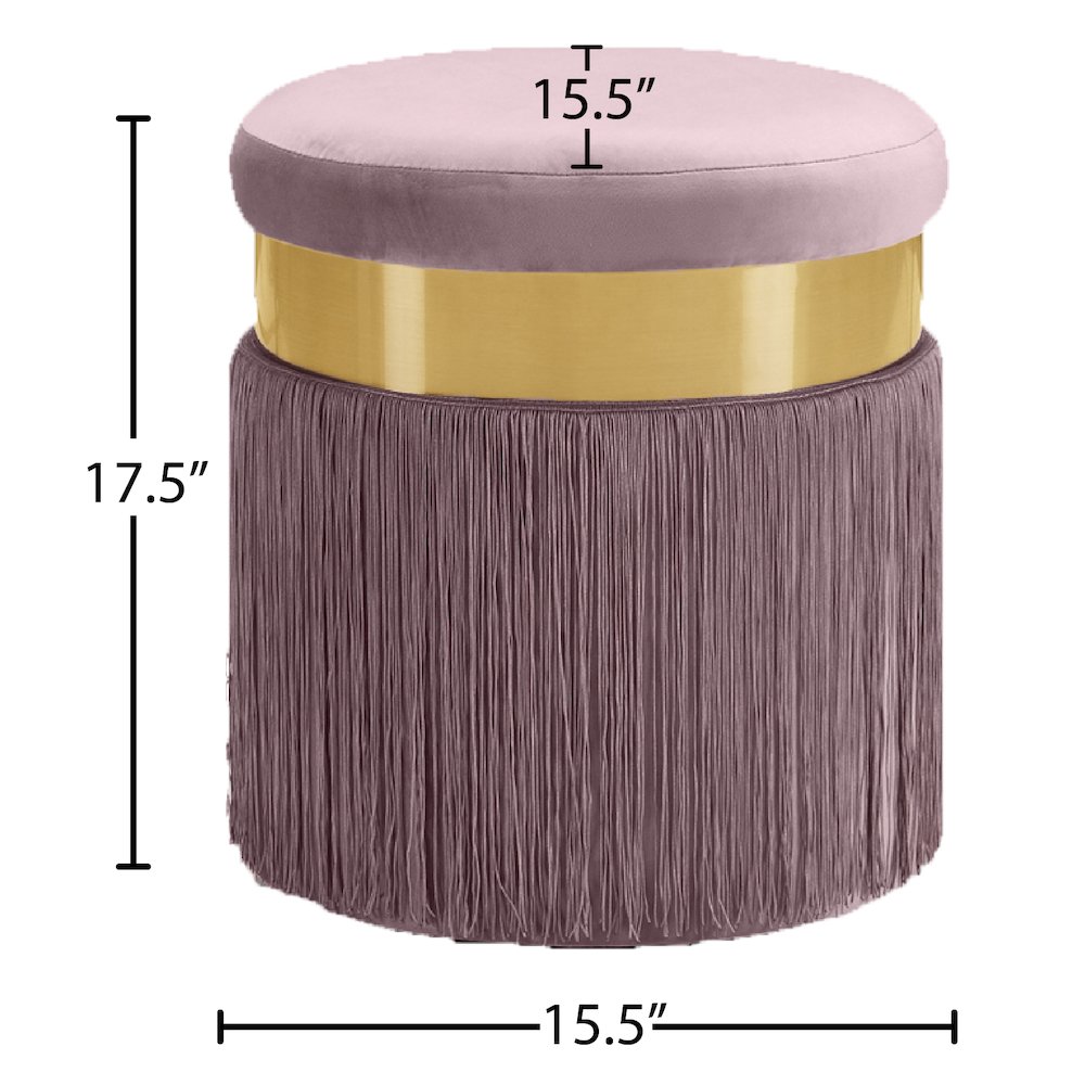 Yasmine Pink Velvet Ottoman/Stool. Picture 3