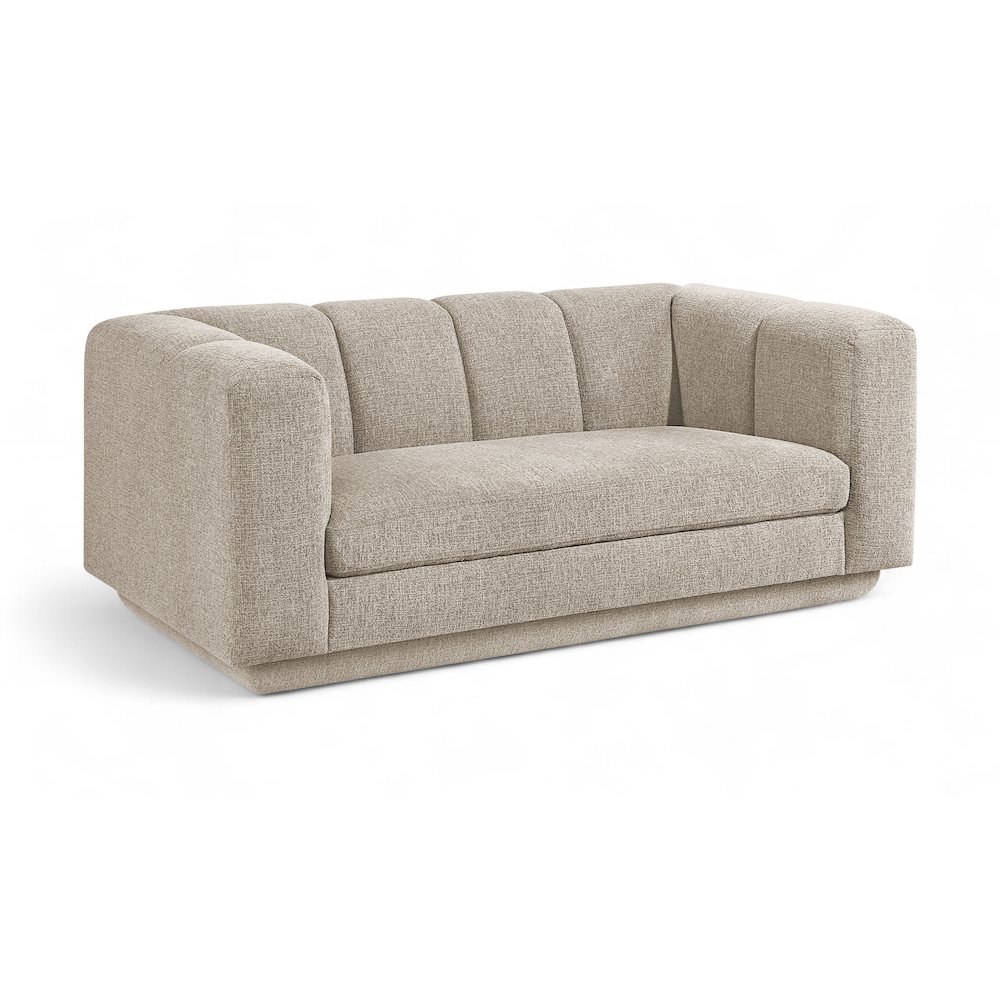 Modari 70.25" Beige Fabric Upholstered Loveseat. Picture 1