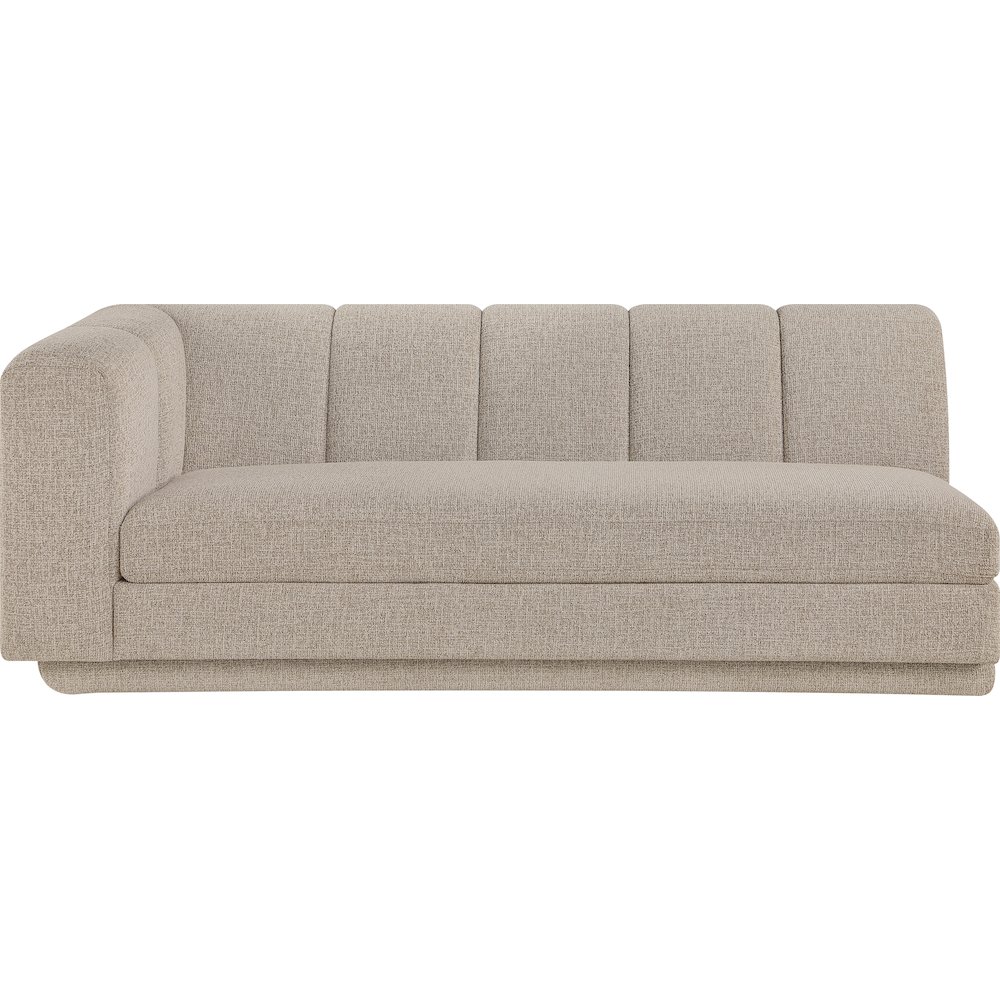 Modari 76.75" Beige Fabric Upholstered Left Arm Sofa. Picture 2