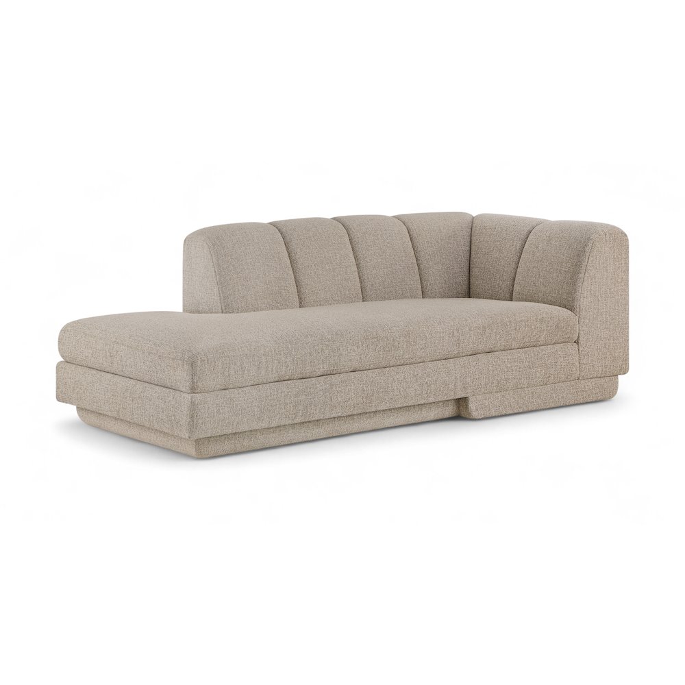 Modari Beige Fabric Upholstered Right Arm Chaise. Picture 1
